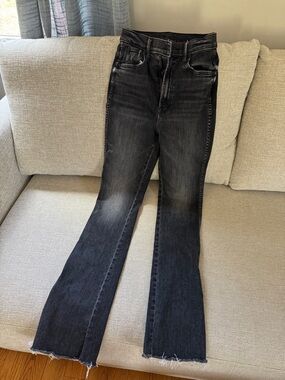 MOTHER Women's Straight Leg Jeans in Washed Black